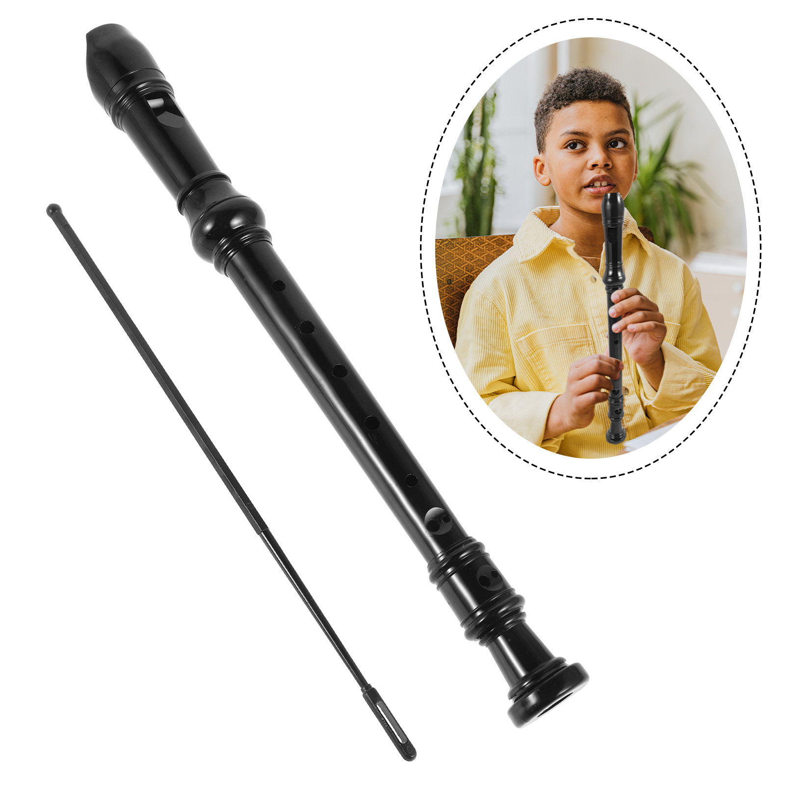 Soprano Recorder Plastic - آلة ريكورد سوبرانو بلاستيكية شفافة سوداء
