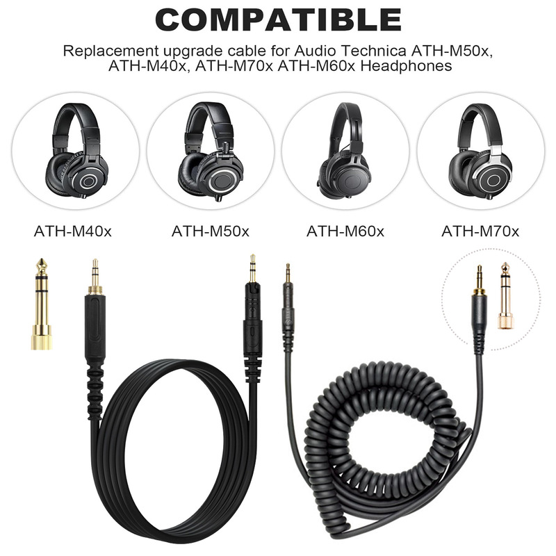كابل صوتي حلزوني بديل متوافق م - مراجعة Audio Technica Headphone Ath-M50X وسعره
